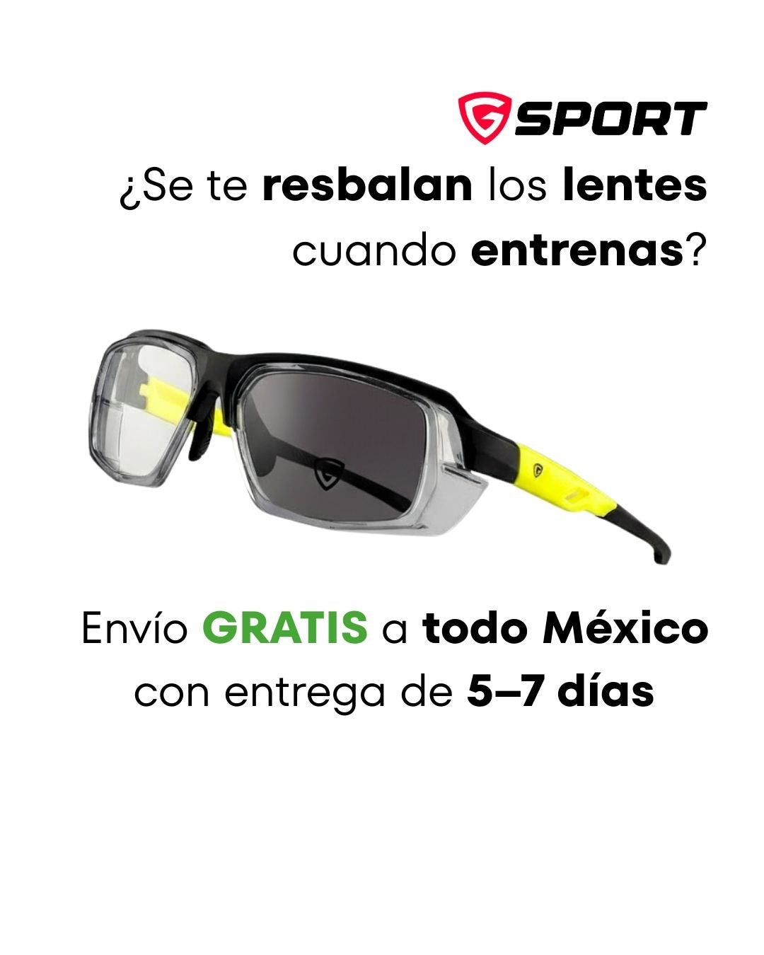 Gafas Deportivas Giosports fotocromáticas PROGRESIVAS de alto impacto AMARILLO