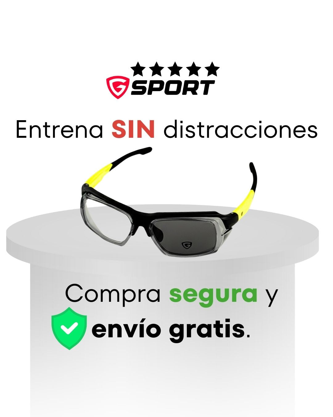 Gafas Deportivas Giosports fotocromáticas PROGRESIVAS de alto impacto AMARILLO