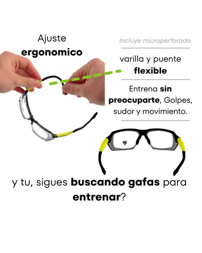 Gafas Deportivas Giosports PROGRESIVAS de alto impacto AMARILLO